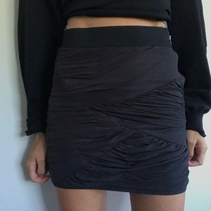 Shirred miniskirt graphite dark gray XS
